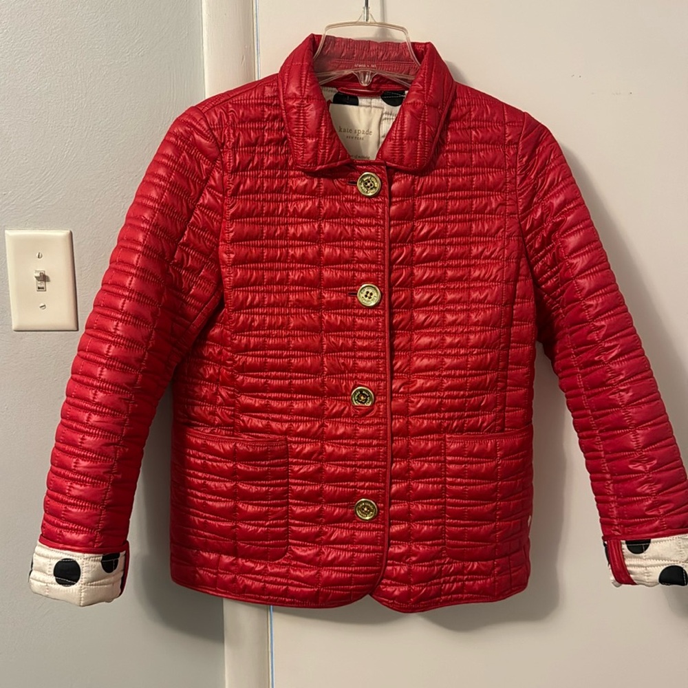 Kate Spade ♠️ polka dot red short jacket